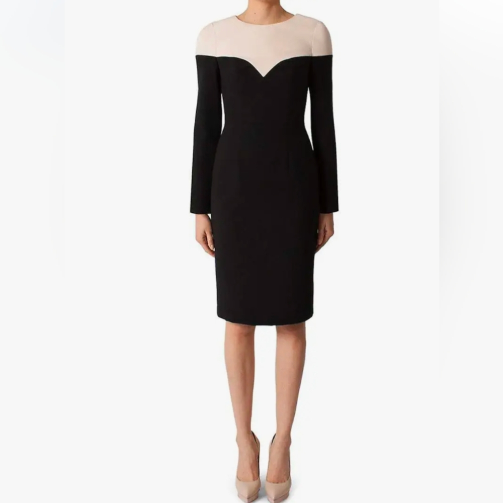 Black Halo - Marla Sheath Elegant Black and Cream Dress